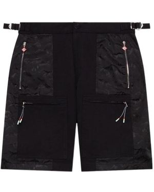 CASABLANCA Mountain Camo Cargo Shorts - Black