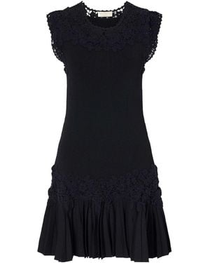 Ulla Johnson Crochet-Trimmed Ribbed Mini Dress - Black