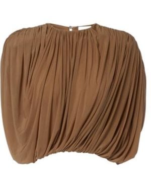 Magda Butrym Draped Jersey Crop Top - Brown