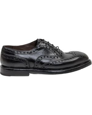 Premiata Round Toe Lace-Up Shoes - Black