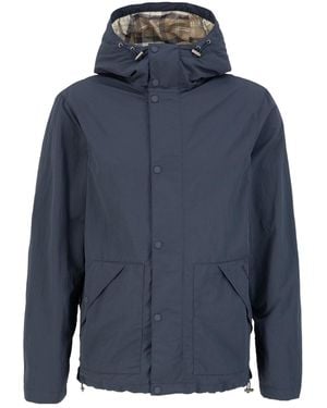 Barbour Zippered Hooded Raincoat - Blue