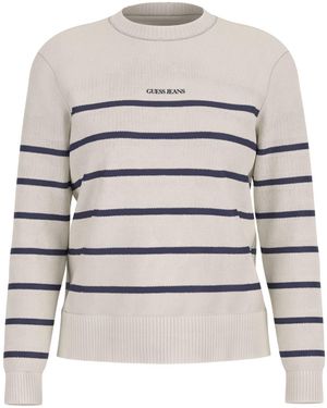 Guess Crewneck Longsleeve Knit Sweater - Gray