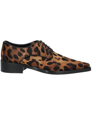 Dolce & Gabbana Leopard Print Lace-Up Shoes - Brown