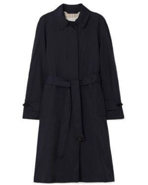 Burberry Long Belted Nylon Tickhill Car Coat - Blue