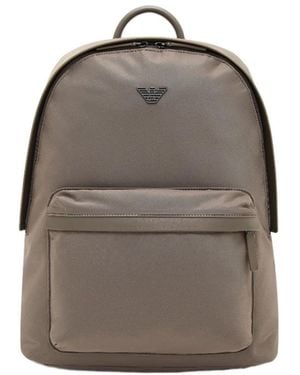 Emporio Armani Logo-Plaque Backpack - Grey