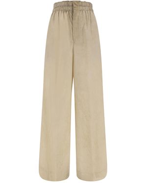 Quira Elasticated-Waist Cotton Palazzo Pants - Natural
