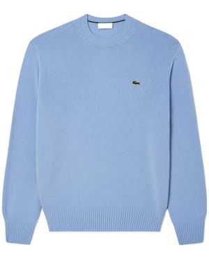 Lacoste Logo Patch Crewneck Jumper - Blue