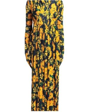 Balenciaga Floral-Print Dress - Yellow