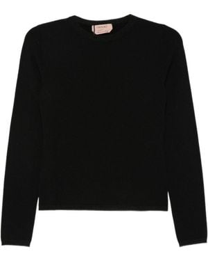 Twinset Crew-Neck Long-Sleeve Sweater - Black