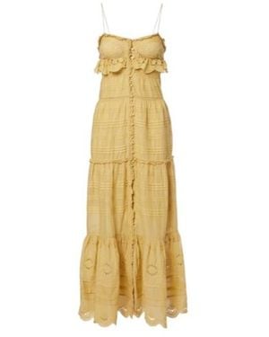 Isabel Marant Paule Lace-Trimmed Cotton Maxi Dress - Metallic