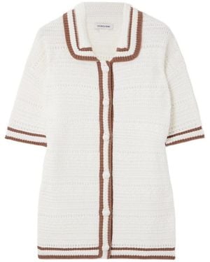 Veronica Beard Striped Cardigan - White