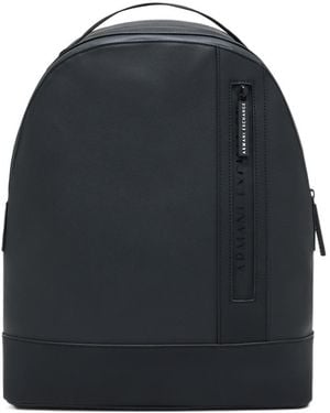ARMANI EXCHANGE Logo-Embossed Zip-Fastening Backpack - Blue