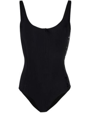 Moncler Logo-Print Sleeveless Bodysuit - Black