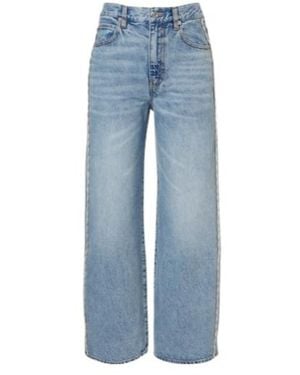 FRAME Crocheted Wide-Leg Jeans - Blue