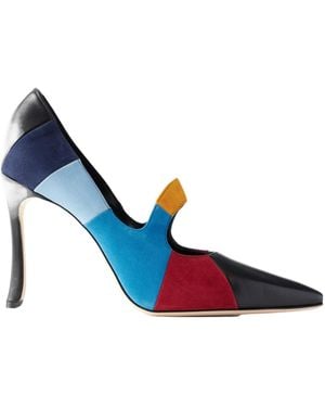 Manolo Blahnik Handmade Mary Jane High Heels - Blue