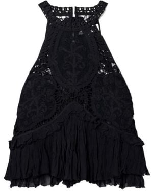 Sea Ruffled Lace Vest - Blue