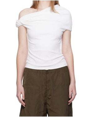 Paris Georgia Basics Ida One-Shoulder Draped Top - White