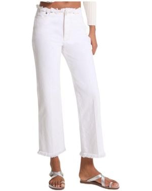 Michael Kors Michael Frayed Denim Cropped Jeans - White