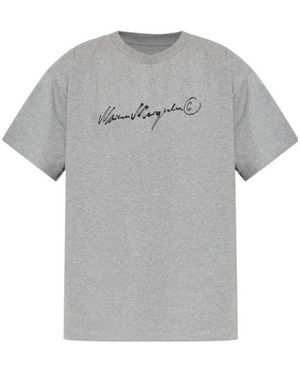 MM6 by Maison Margiela Logo Print T-Shirt - Grey
