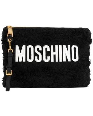 Moschino Logo Clutch - Black