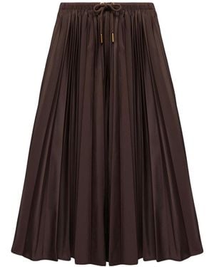 Moncler Pleated Midi Skirt - Brown