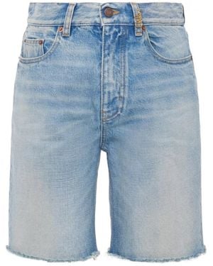 Chloé Frayed Faded Shorts - Blue