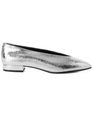 Loro Piana Rebecca Crack-Texture Ballet Shoes - Grey