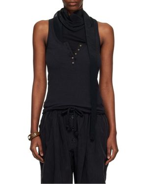 Isabel Marant Ribbed Tank Top - Black
