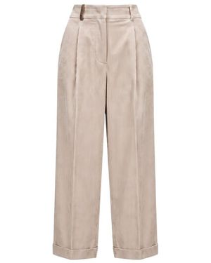Peserico Striped Straight Pants - Natural