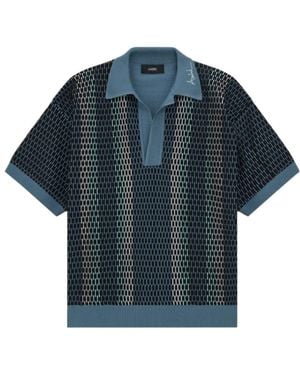 Amiri Striped Polo Shirt - Blue