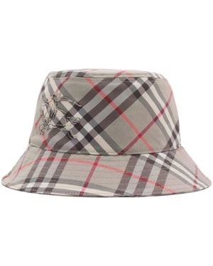Burberry Check Ekd Bucket Hat - Gray