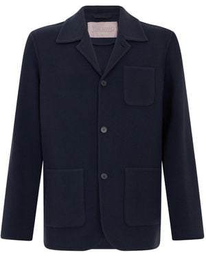 Herno Single-Breasted Patch-Pocket Jacket - Blue
