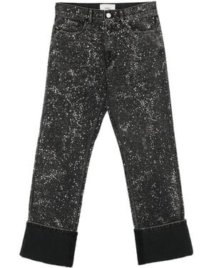 Coperni Crystal-Embellished Boyfriend Jeans - Gray