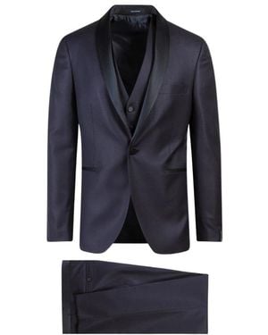 Tagliatore Three-Piece Tailored Suit - Blue