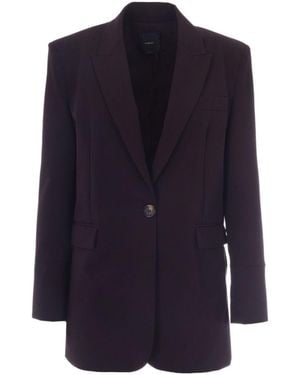Pinko Oversized Buttoned Stretch Blazer - Blue