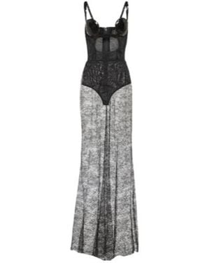 Nensi Dojaka Cutout Sequined Lace-Trimmed Gown - White