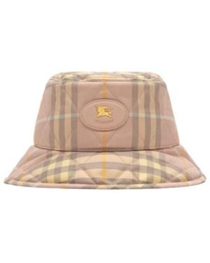 Burberry Quilted Horseshoe Bucket Hat - Natural