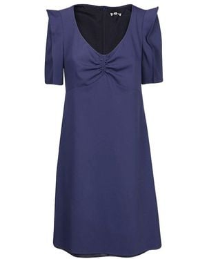 KENZO Ruched-Bust Mini Dress - Blue