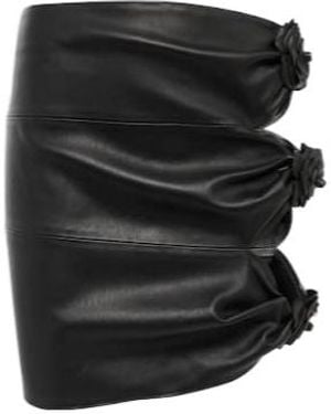 Magda Butrym Leather Cutout Miniskirt - Black