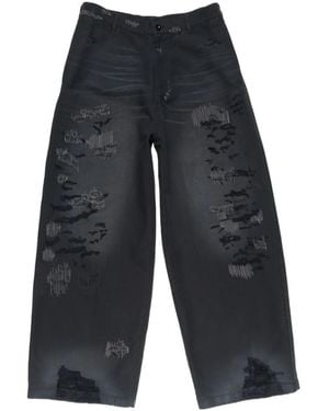 Acne Studios Mended Distressed Trousers - Blue