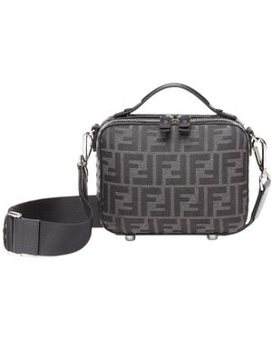 Fendi Ff Jacquard Zipped Mini Tote Bag - Gray