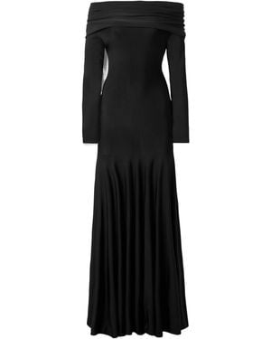 KHAITE Genesis Off-The-Shoulder Knit Maxi Dress - Black