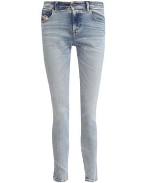DIESEL Washed Mid-Rise Skinny Jeans - Blue