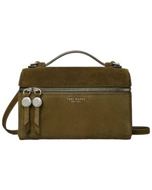 Tory Burch Romy Suede Slim Top-Handle - Green