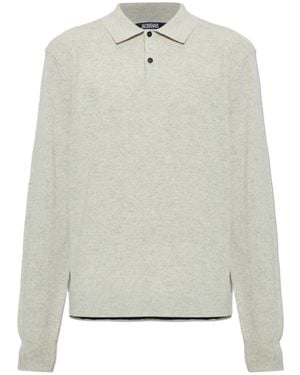 Jacquemus Long-Sleeve Knitted Polo Shirt - White