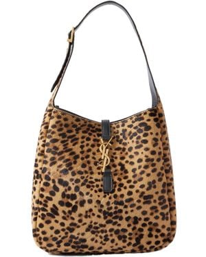 Saint Laurent Logo Shoulder Bag - Brown