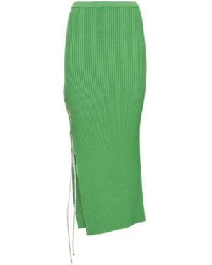 GIUSEPPE DI MORABITO Embellished Wool Knit Midi Skirt - Green
