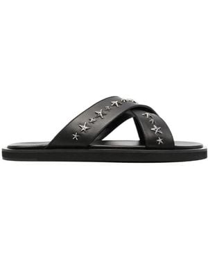 Jimmy Choo Palmo Leather Sandals - Black