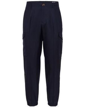 Brunello Cucinelli Cropped Cargo Trousers - Blue