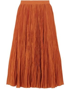 TOTEME Plissé-Organic Cotton-Blend Maxi Skirt - Orange